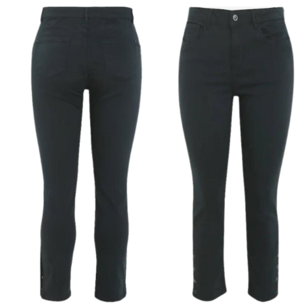 Paprika Slim Fit Louise Pants Ponte Style Marine Sailor Snap Bottoms SZ 14/32